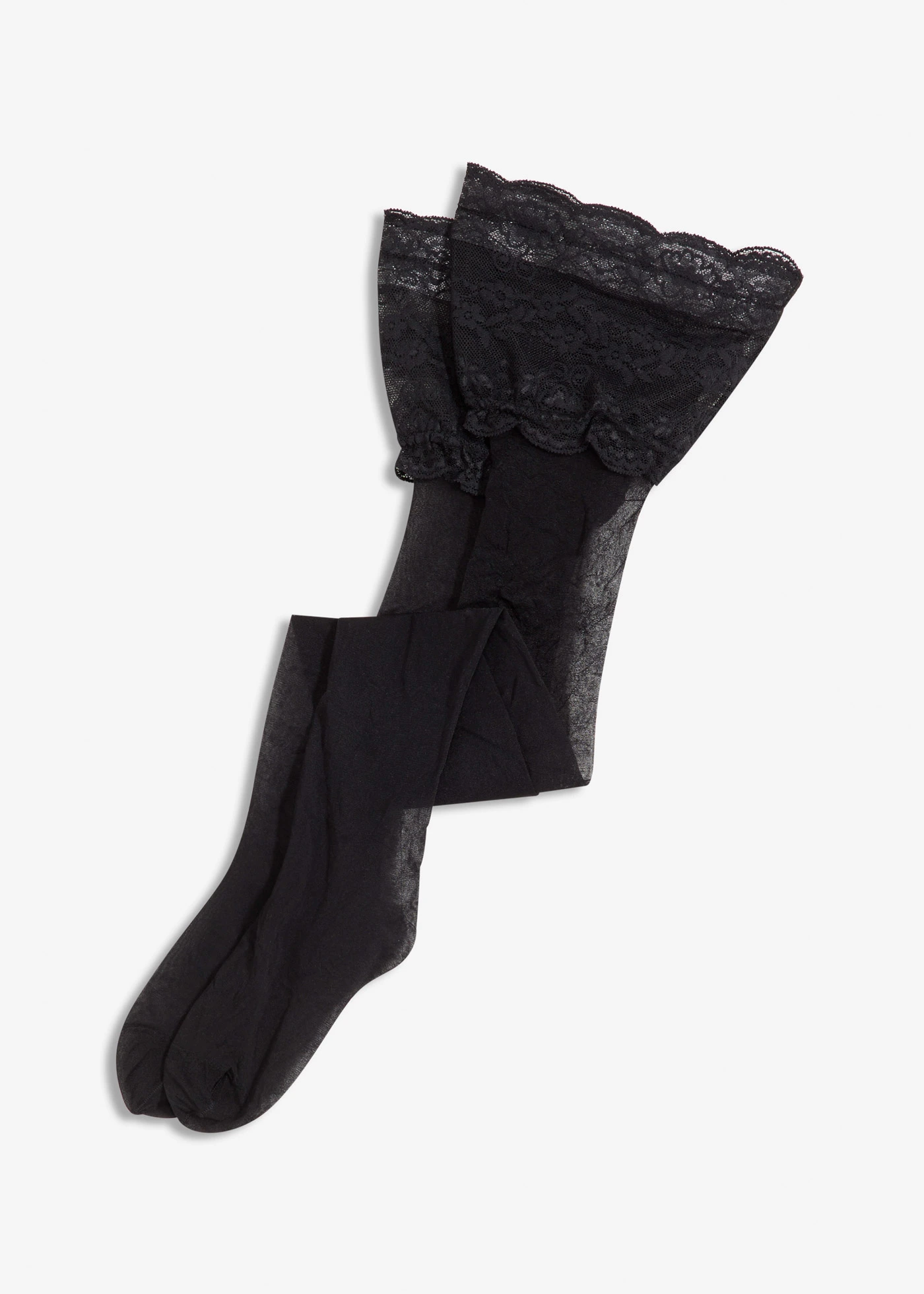 Samodržiace pančuchy s čipkou 20den • čierna • obchod bonprix