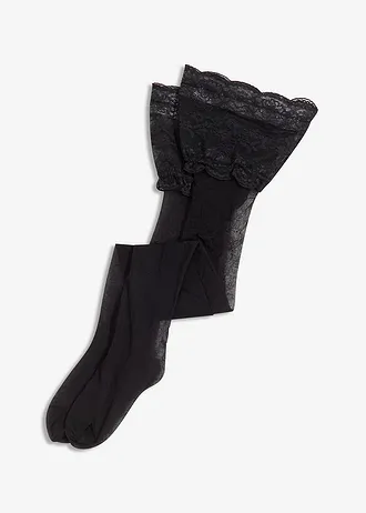 Hold up kousen met kant 20 den • zwart • bonprix online shop