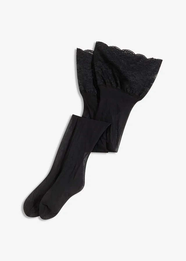 Podvazkové punčochy s krajkou 20 DEN • černá • bonprix obchod