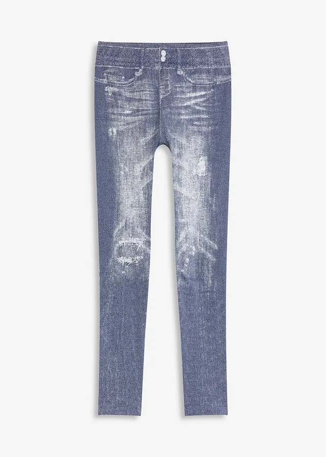 Thermo legging met zachte binnenkant, Kleur: blauw denimlook