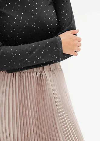 T-shirt manches longues en mesh brillant • noir/argenté métallisé • Boutique bonprix