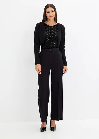 T-shirt manches longues en mesh brillant • noir/argenté métallisé • Boutique bonprix