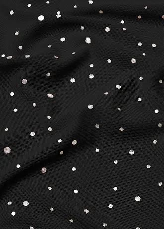 T-shirt manches longues en mesh brillant • noir/argenté métallisé • Boutique bonprix