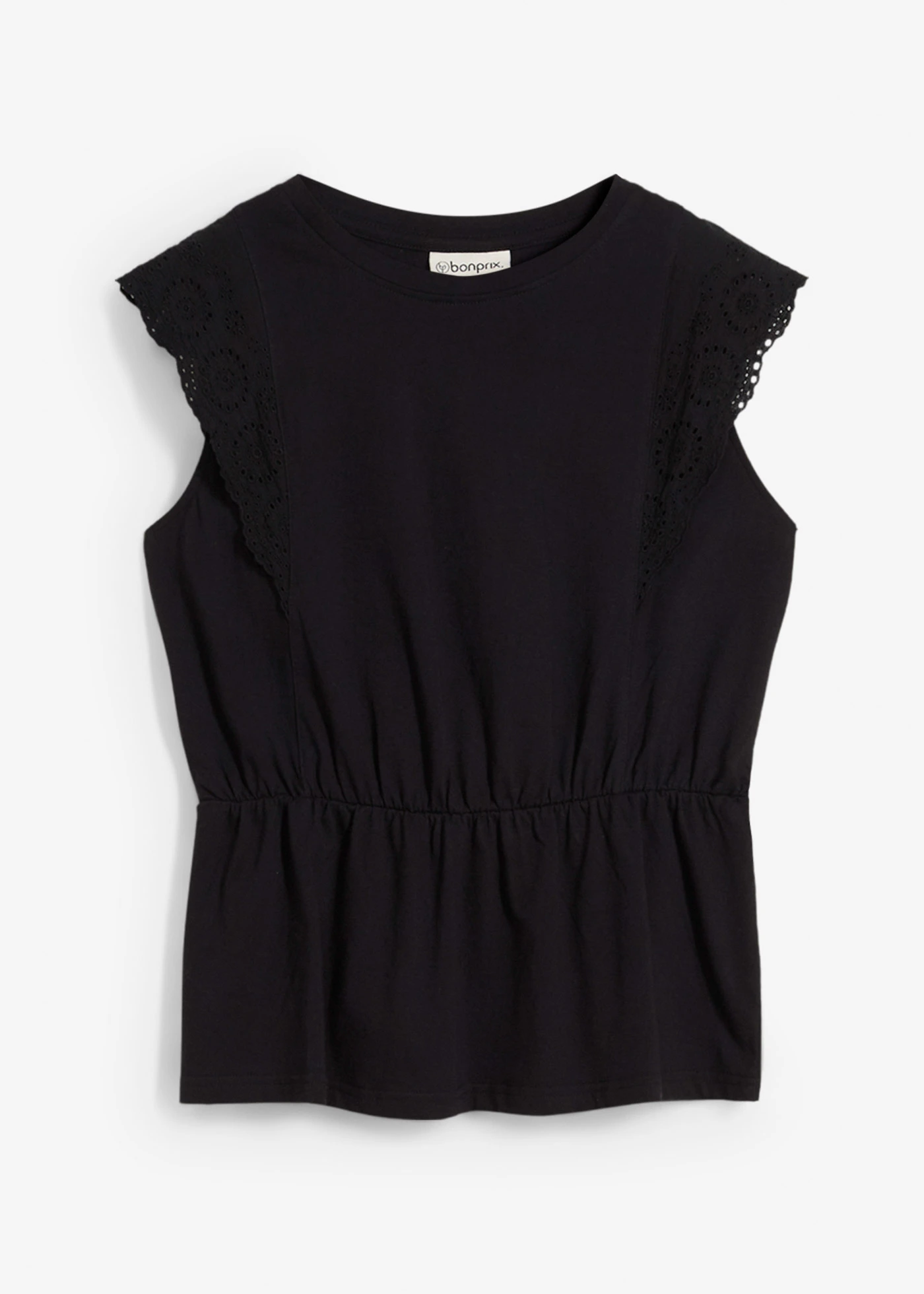 Tričko s dírkovaným vzorem • černá • bonprix obchod