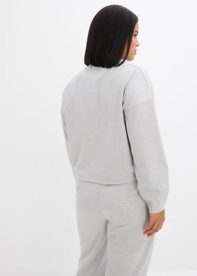 Sweat zippé en viscose mélangée, Couleur: gris clair chiné chiné