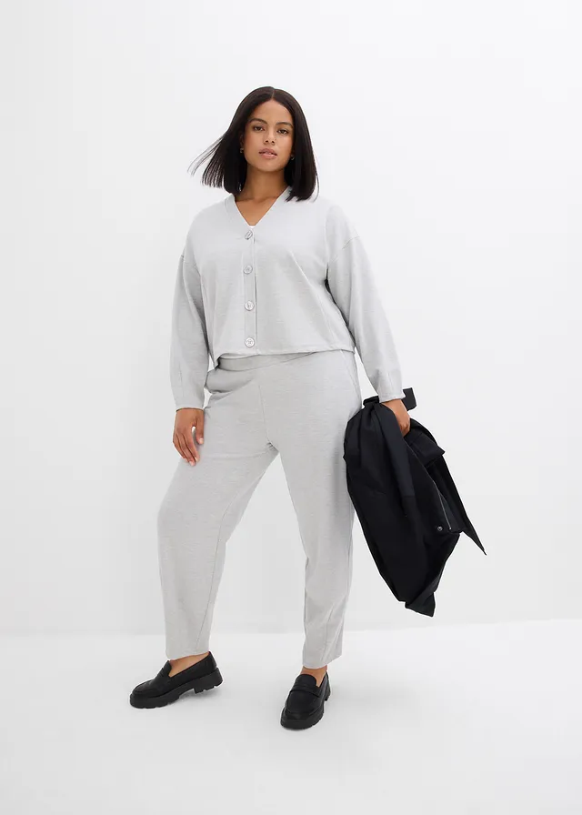 Sweat zippé en viscose mélangée, Couleur: gris clair chiné chiné