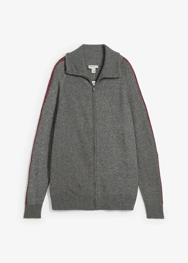 Gilet en maille douce de laine mélangée • gris foncé chiné • Boutique bonprix