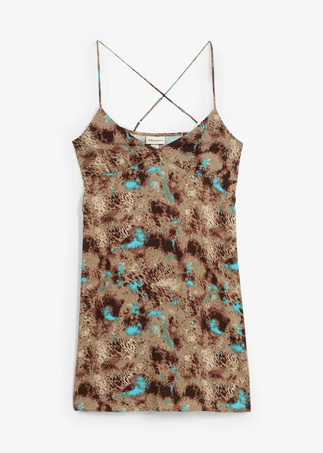 Rochie cu bretele din viscoză fluidă