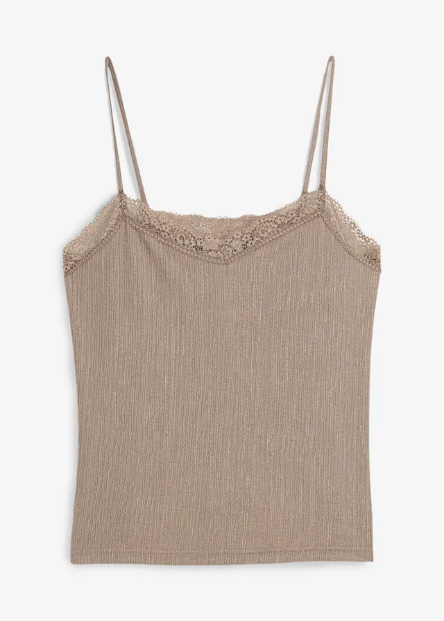 Top s tenkými ramienkami z ľahkého krepu