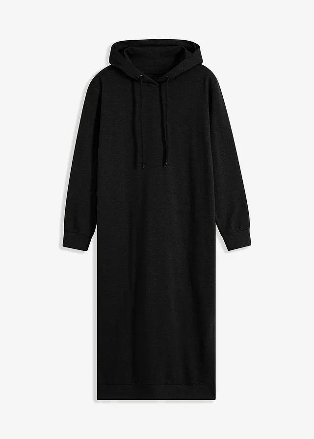 Robe sweat midi, Couleur: noir
