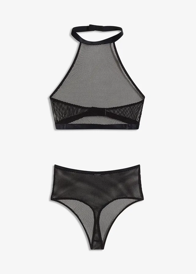 Halternekbralette + string (2-dlg. set) • zwart • bonprix online shop