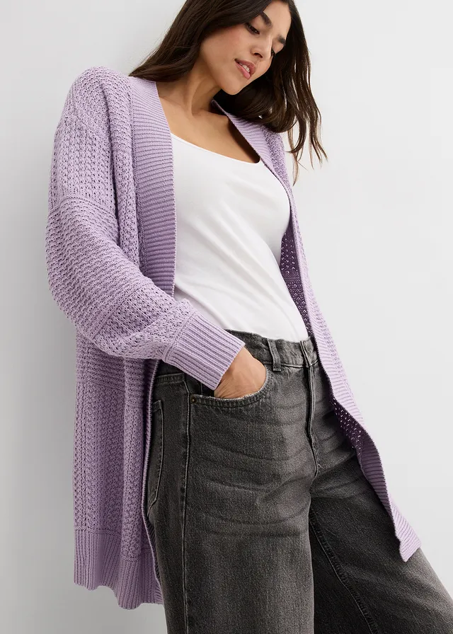 Gilet long en maille • parme • product-page.page-title-suffix