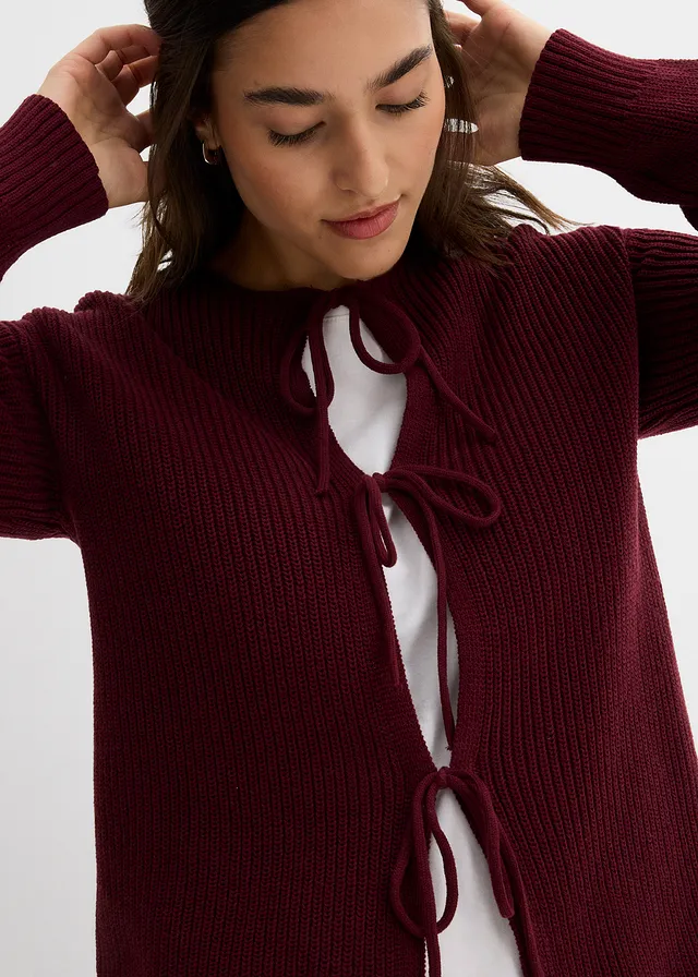 Vest met strikdetails • donkerbessen • product-page.page-title-suffix