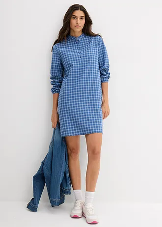 Mini jurk van katoen, Kleur: lichtblauw-lichtindigo geruit