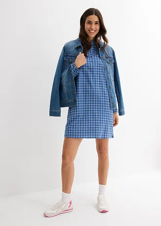 Mini jurk van katoen, Kleur: lichtblauw-lichtindigo geruit