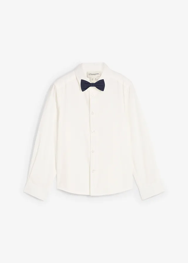 Košeľa s dlhým rukávom a motýlik (2-dielna sada)