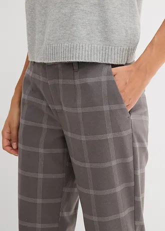 Kostkované chino kalhoty • kouřově šedá kostka • bonprix obchod