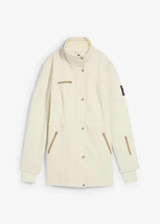 Lange stretch softshell jack, waterafstotend, Kleur: beige