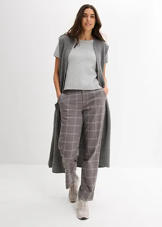 Kostkované chino kalhoty • kouřově šedá kostka • bonprix obchod