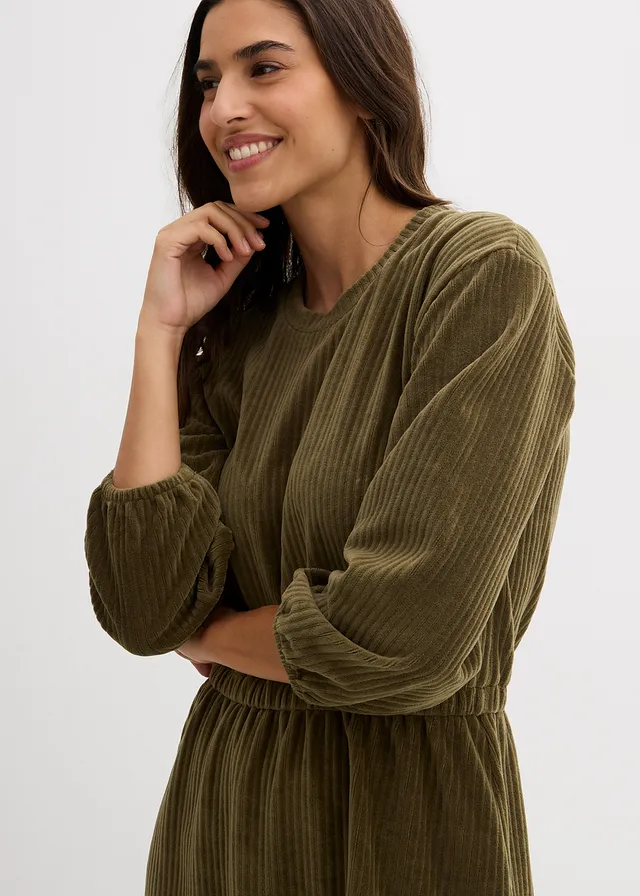 Robe en velours côtelé extensible • olive foncé • product-page.page-title-suffix