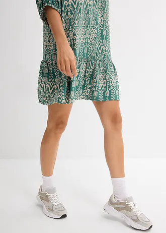 Tunikové šaty z měkké viskózy • šedozeleno-křídově béžová s potiskem • bonprix obchod