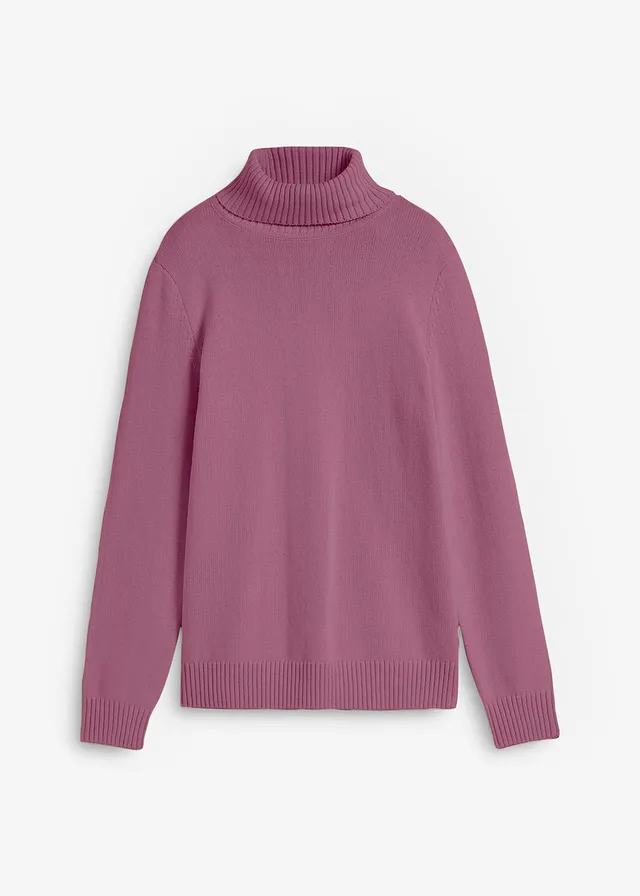 Pull à col roulé, Couleur: violine mat