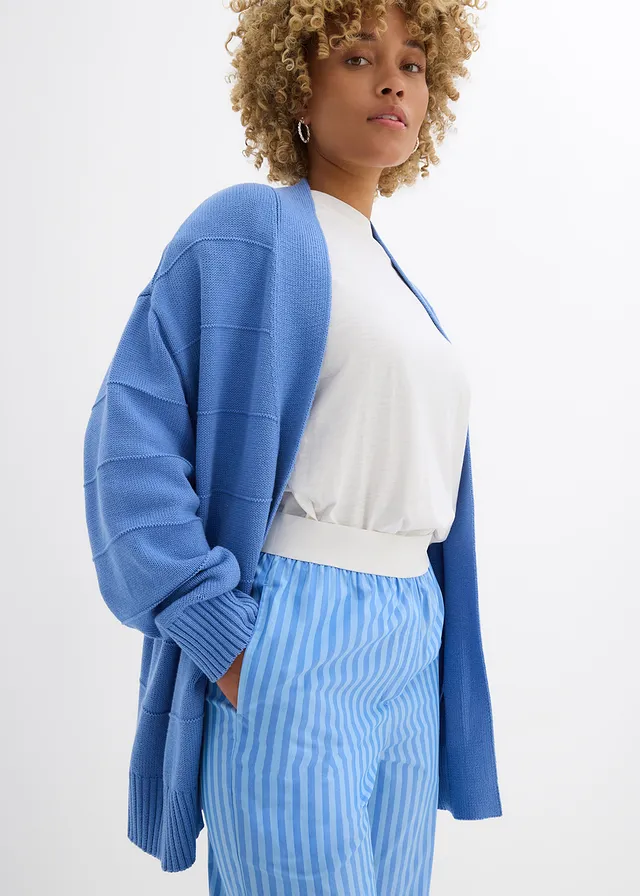 Pantalon palazzo en popeline • bleu glacier/bleu layette rayé verticalement • product-page.page-title-suffix