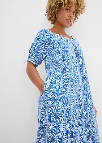 Robe en jersey 100% coton • bleu arctique-écru imprimé • Boutique bonprix
