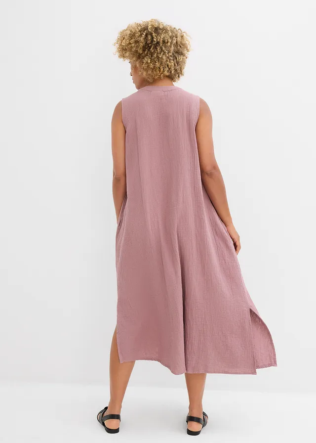 Robe blouse en gaze de coton • violet mat • product-page.page-title-suffix