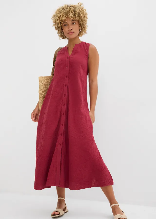 Robe blouse en gaze de coton • rouge prune • product-page.page-title-suffix