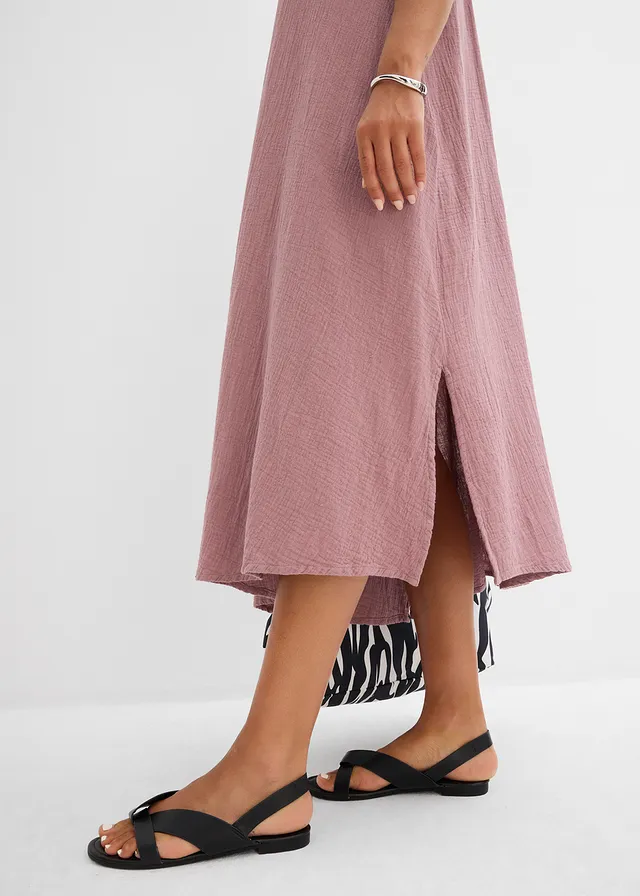 Robe blouse en gaze de coton • violet mat • product-page.page-title-suffix