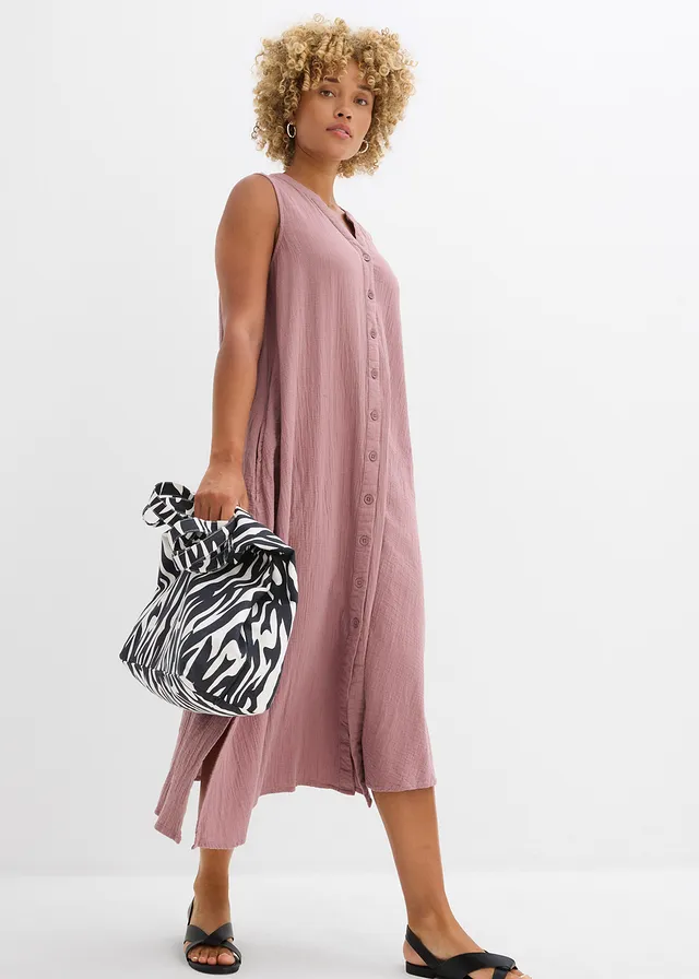 Robe blouse en gaze de coton • violet mat • product-page.page-title-suffix