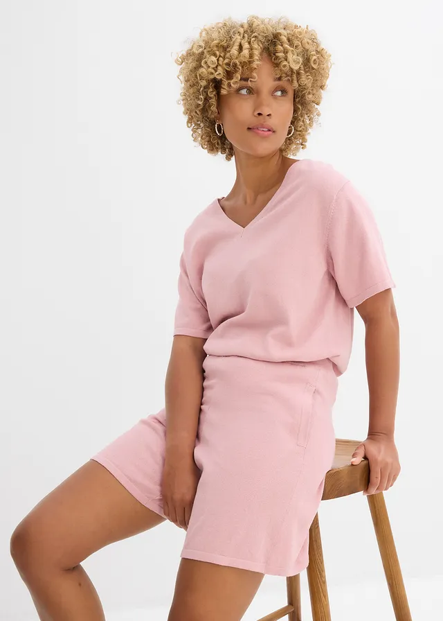 Short en fine maille avec taille élastiquée • rose cendré • product-page.page-title-suffix