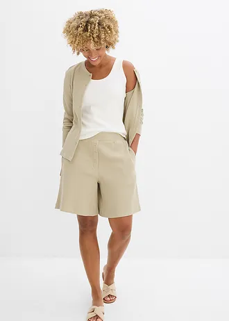 Instapshort van katoen, Kleur: mat rietgroen