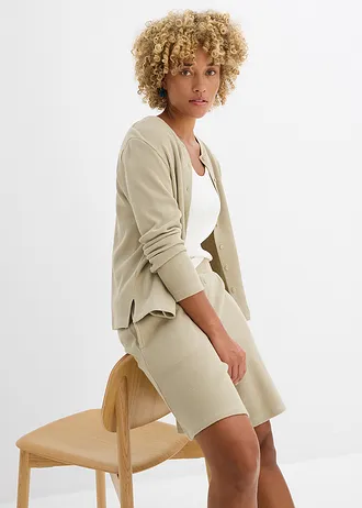 Šortky bez zapínání, z čisté bavlny • matně rákosová • bonprix obchod