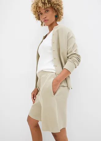 Šortky bez zapínání, z čisté bavlny • matně rákosová • bonprix obchod