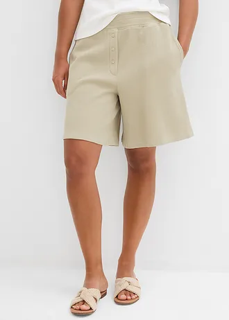 Šortky bez zapínání, z čisté bavlny • matně rákosová • bonprix obchod
