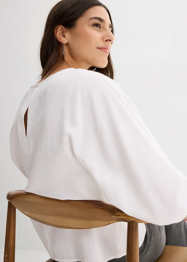 Loose fit blouse van puur katoen • wit • product-page.page-title-suffix