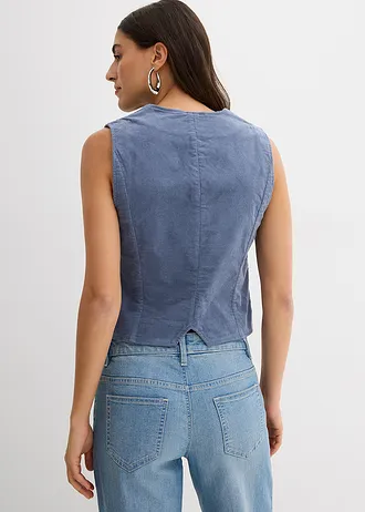 Corduroy vest • rookblauw • bonprix online shop