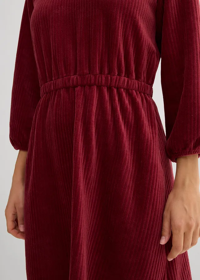 Robe en velours côtelé extensible • rouge rubis • product-page.page-title-suffix