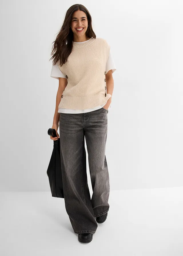 Pull sans manches en maille • naturel chiné • product-page.page-title-suffix