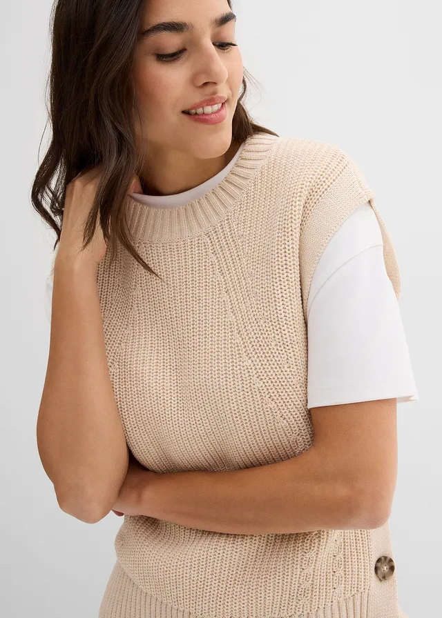 Pull sans manches en maille • naturel chiné • product-page.page-title-suffix