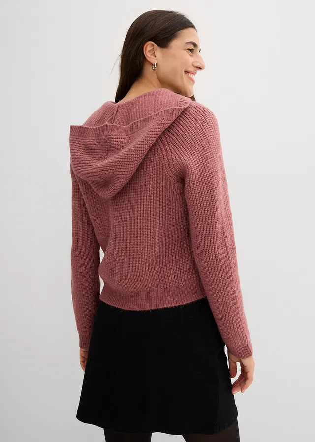 Vest met capuchon, Kleur: soft bessen