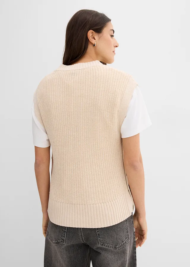 Pull sans manches en maille • naturel chiné • product-page.page-title-suffix
