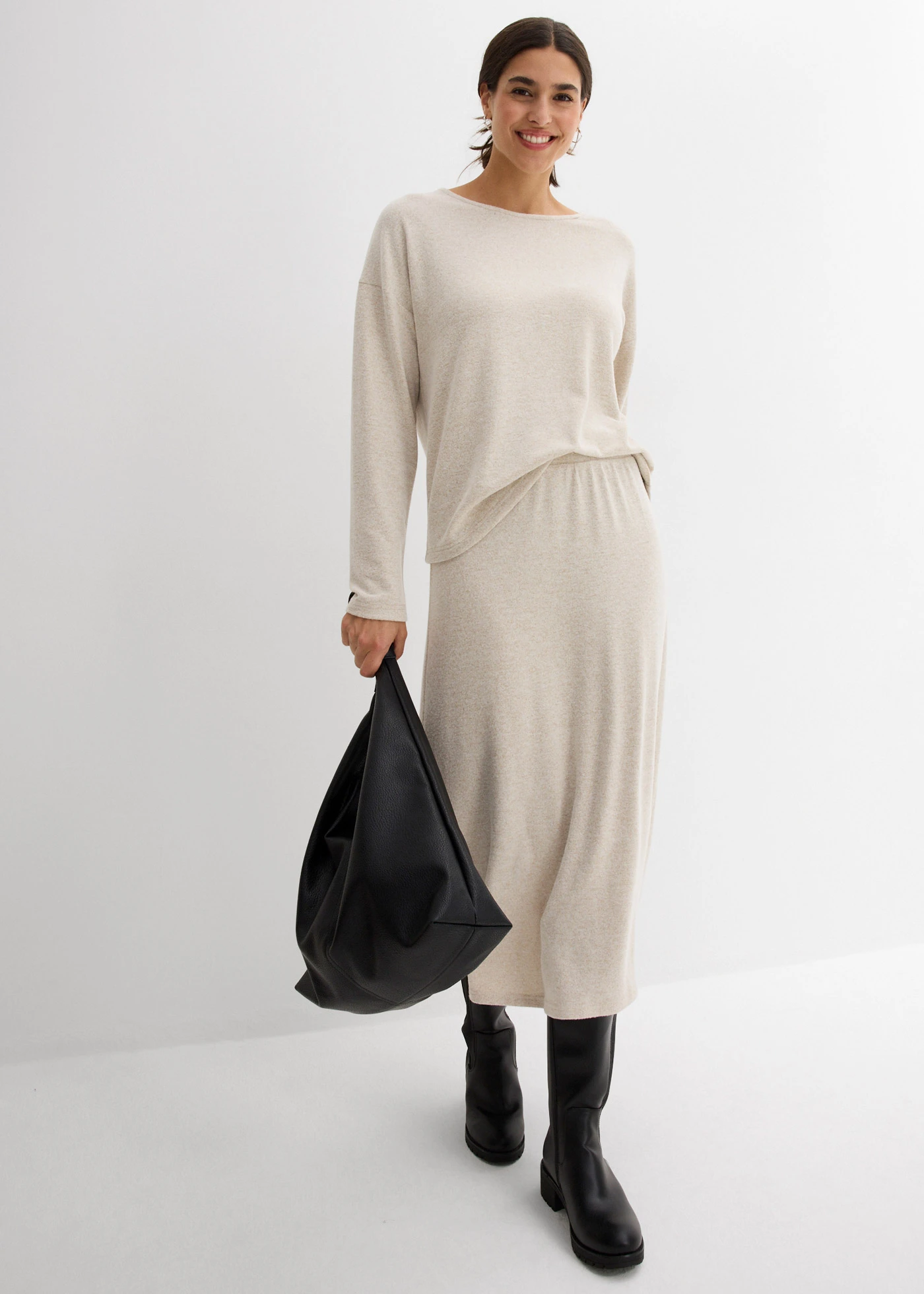 Svetr • světle písková melír • bonprix obchod