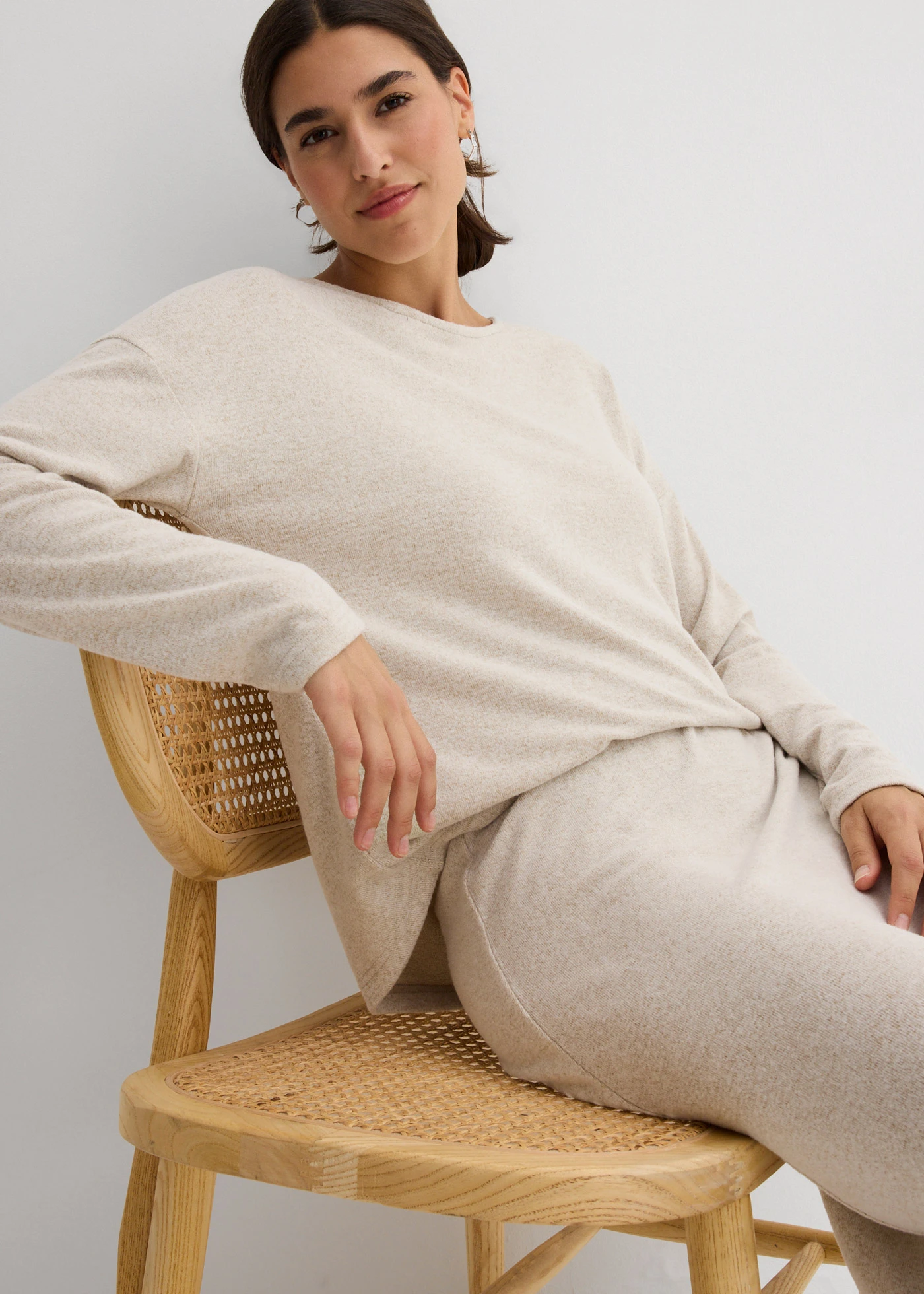 Svetr • světle písková melír • bonprix obchod