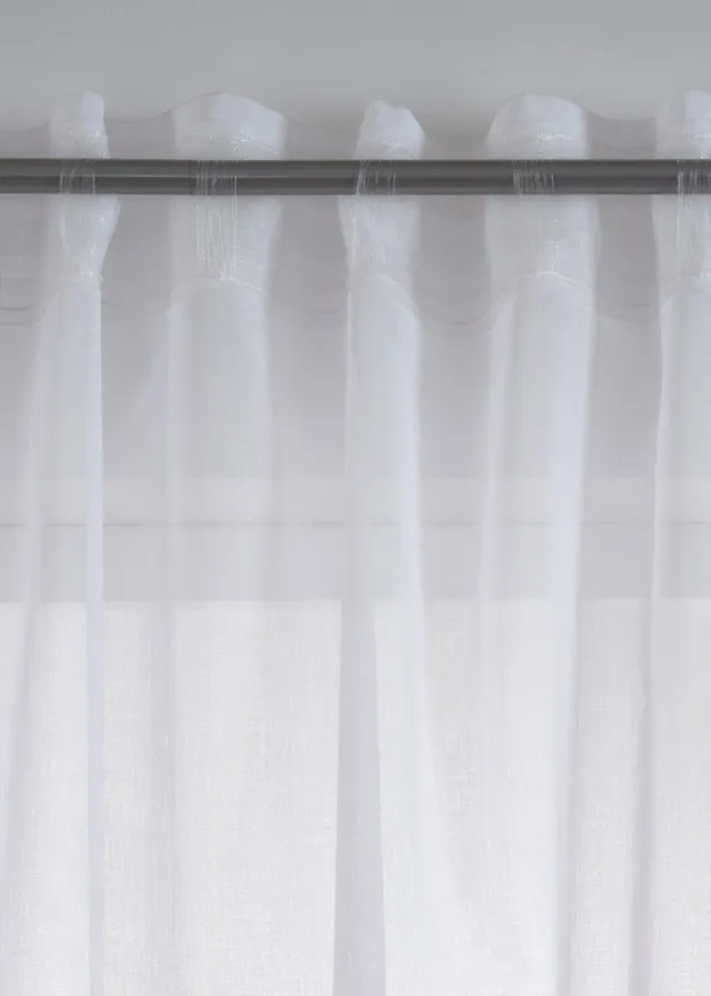 Záclona s recyklovaným polyesterem (1 ks v balení) • bílá s květy • bonprix obchod