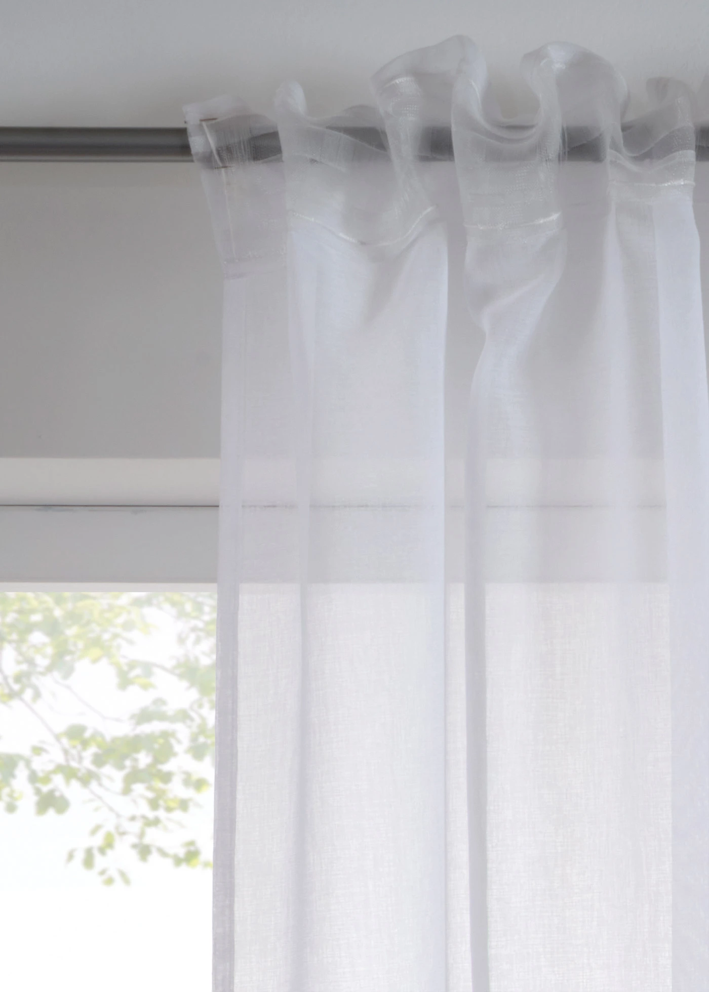 Függöny újrahasznosított poliészterrel (1 db) • fehér/virágmintás • bonprix áruház