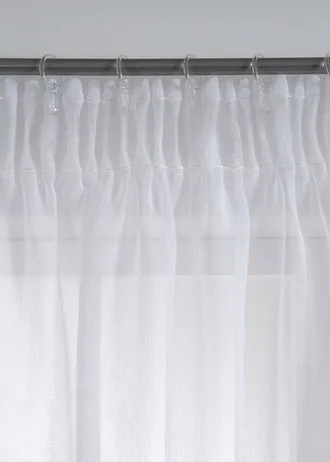 Záclona s recyklovaným polyesterem (1 ks v balení) • bílá s květy • bonprix obchod