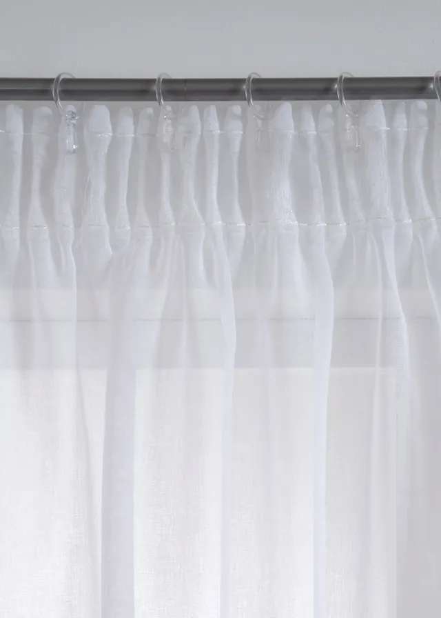 Záclona s recyklovaným polyesterem (1 ks v balení) • bílá s květy • bonprix obchod